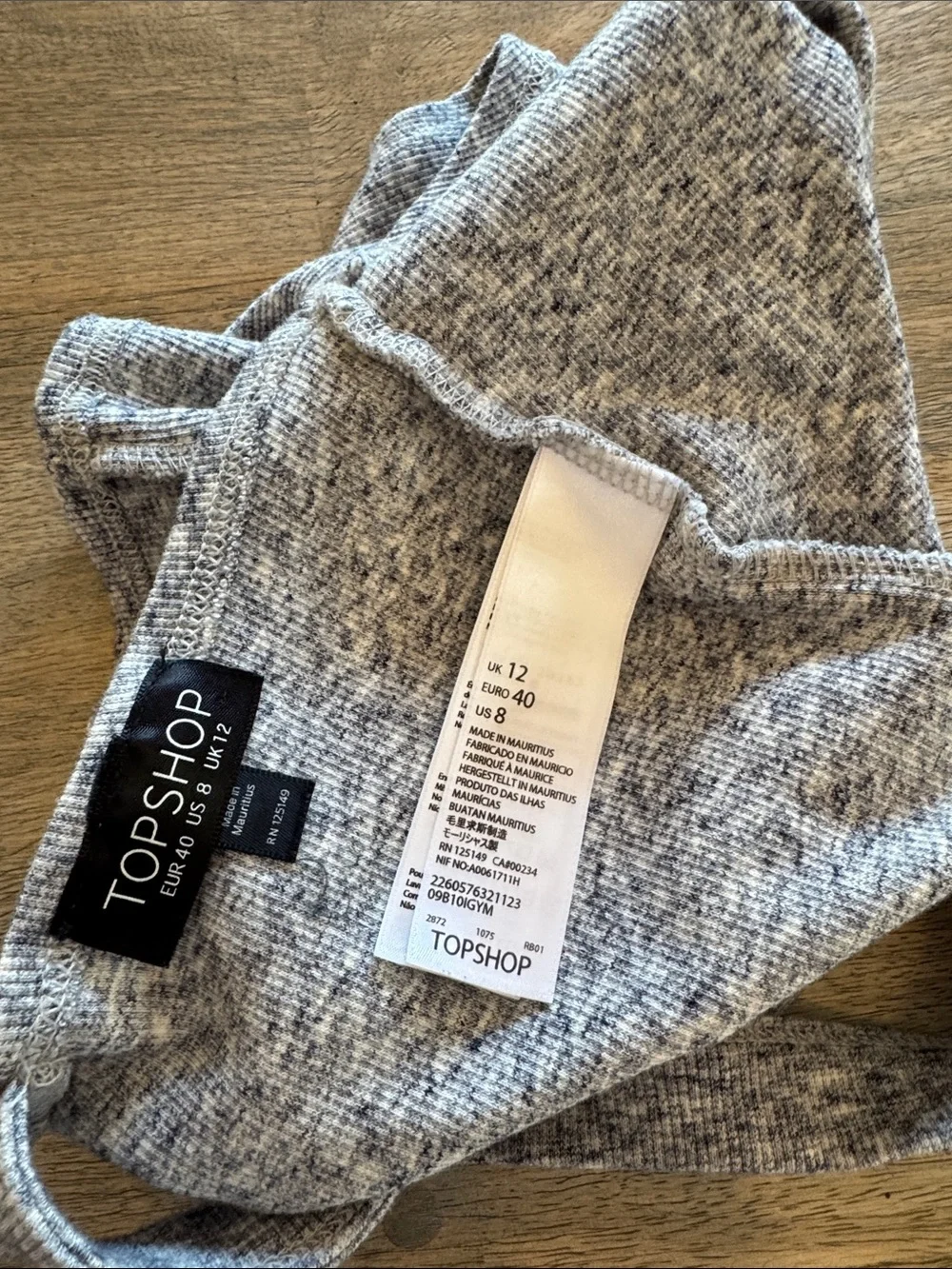 TopShop Heather Gray Ribbed Tank Top | Size 8 - Picture 5 of 5